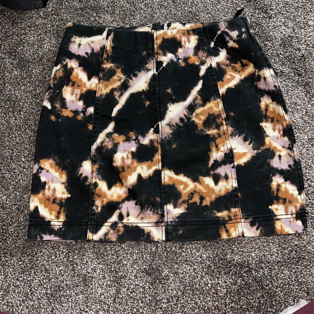 Free People Modern Denim Tie Dye Mini Skirt